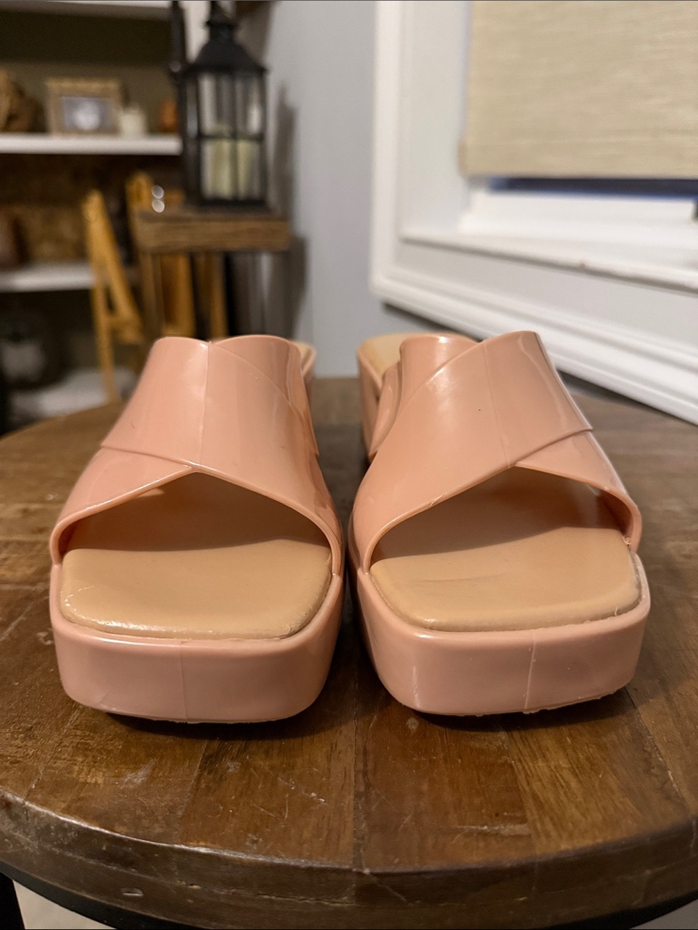 Jeffrey Campbell Nude Shiny Bubblegum Sandals 9 - Picture 7 of 8